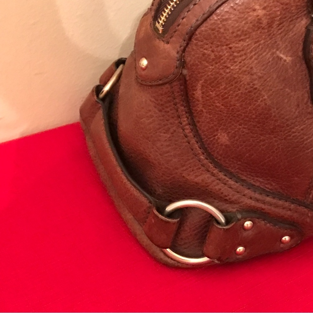 MICHAEL Michael Kors Brown Leather Pebbled Texture Satchel Bag - Picture 3 of 10